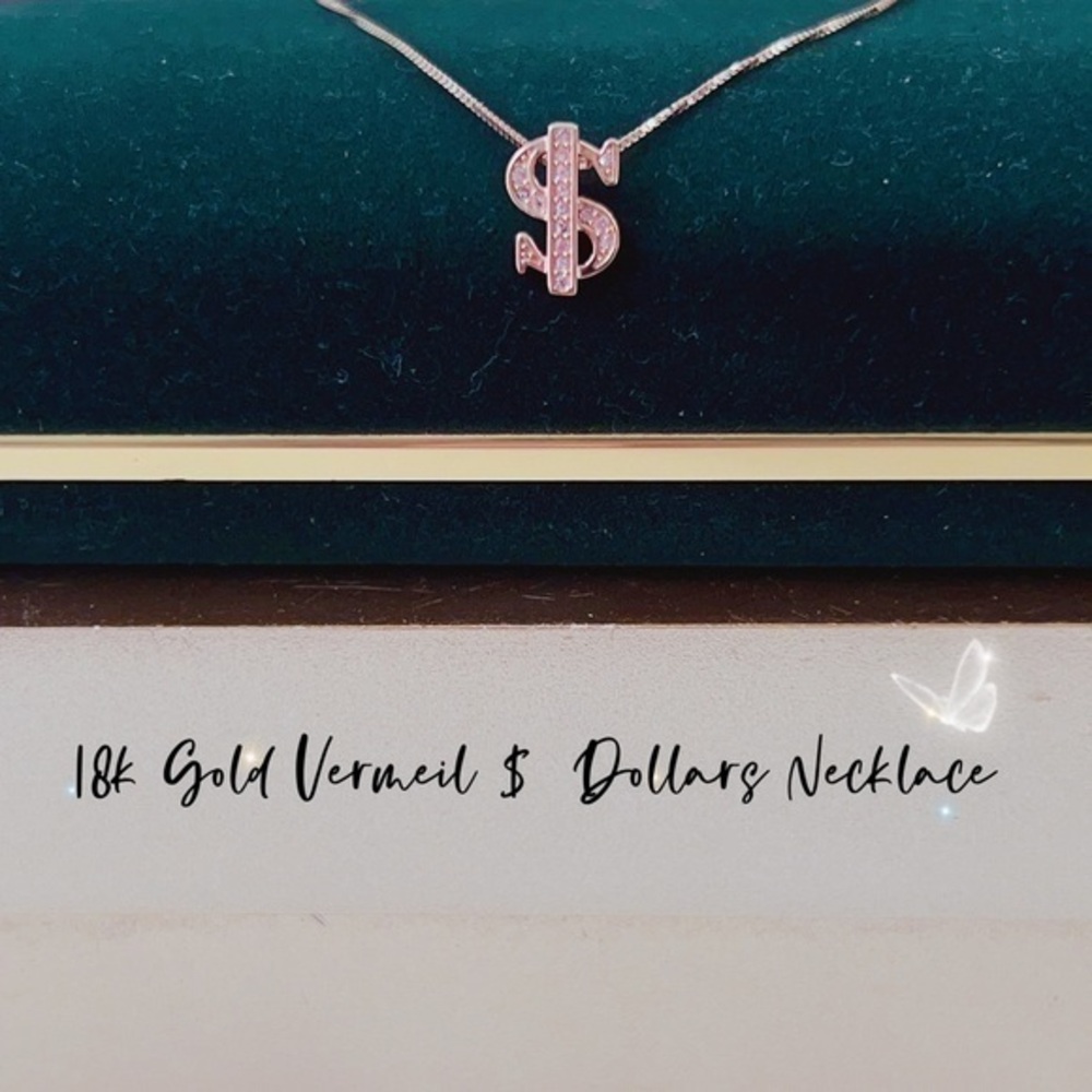 COPY - 18k Gold Vermeil $  Dollars Necklace